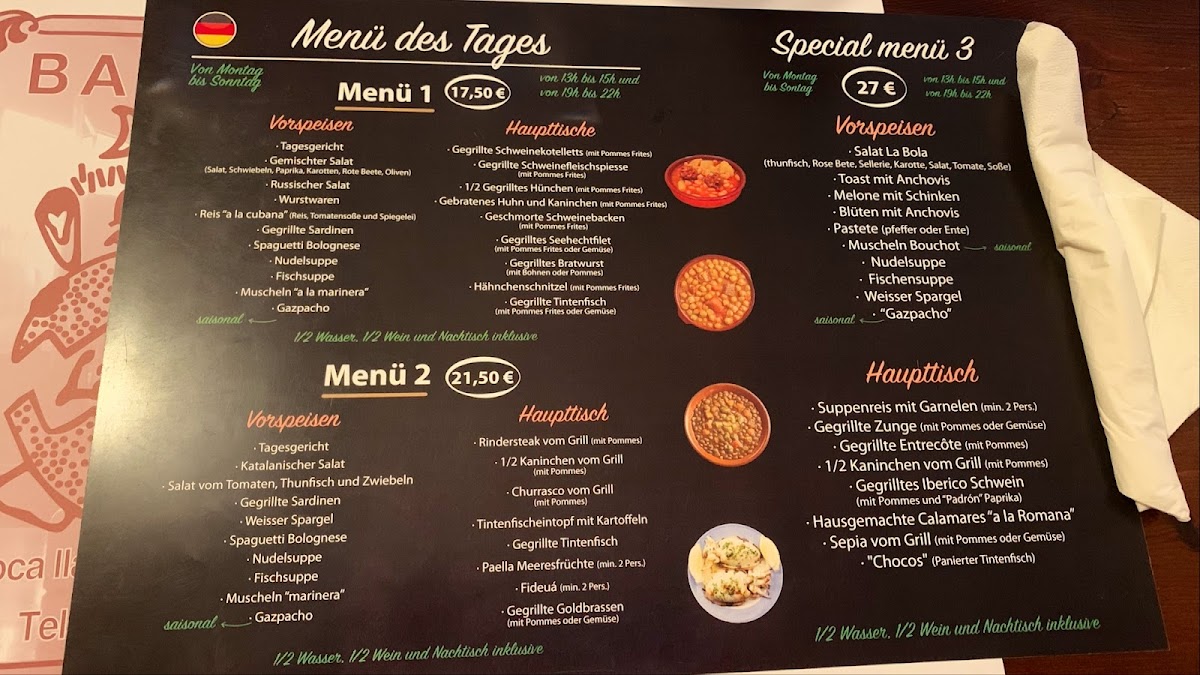 Restaurant la Bola Menu - Image 1